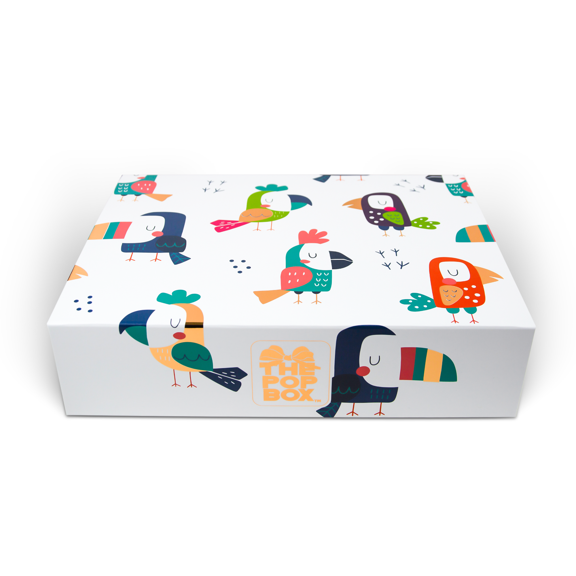 Luxury baby gift box with plush sheep, blanket, pacifier clip, booties, brush, and candies — The POP Little Dreamer Baby Box