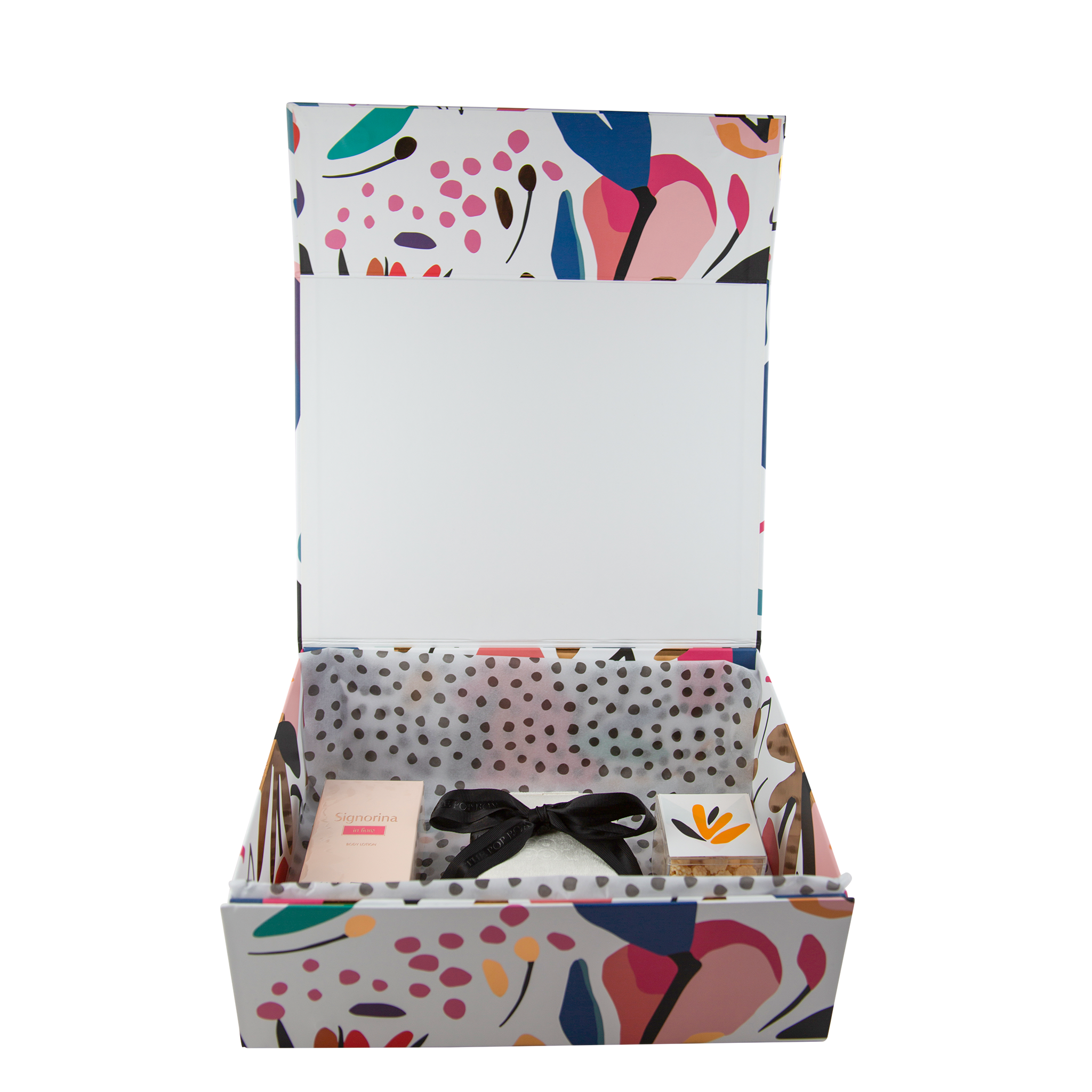 Elegant women’s gift box with keepsake jewelry box, nourishing lotion, and gourmet chocolates — perfect for birthdays, anniversaries, or thoughtful surprises